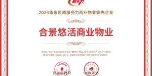 喜报 | 合景悠活商业物业荣获2024华东区域服务力“商业物业领先企业”